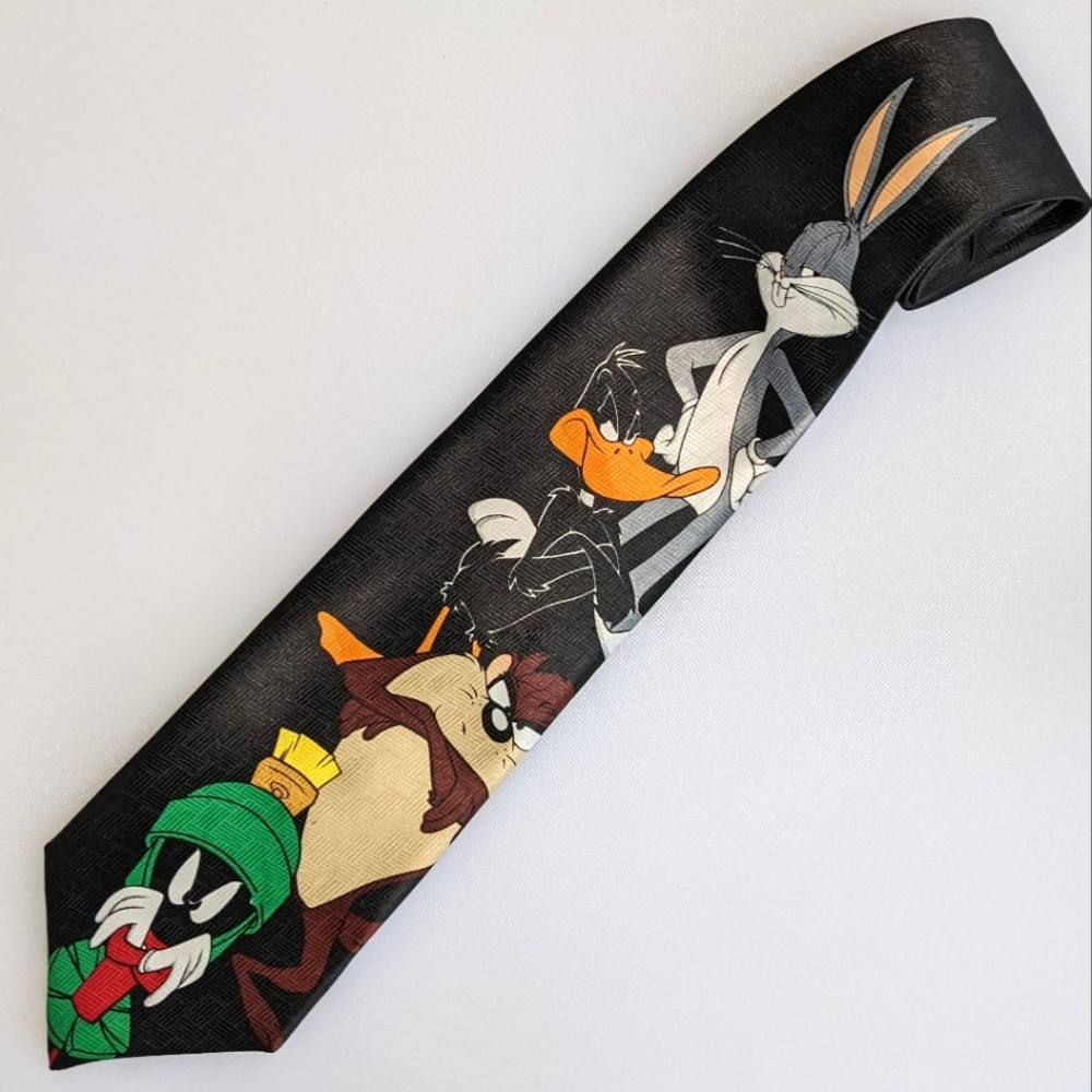 VTG LOONEY TUNES Tie Bugs Bunny Daffy Duck Tasmanian Devil Marvin the Martian